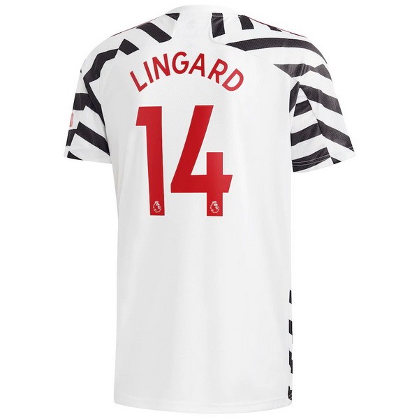 Camiseta Manchester United NO.14 Lingard Replica Tercera Ropa 2020/21 Blanco